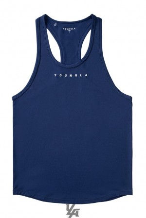 Camiseta Tirantes YoungLA New Gen Compression Stringers Hombre Azul Marino | 54UGATFPW