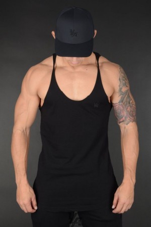Camiseta Tirantes YoungLA Palazzo Stringers Hombre Negras | 41BSENZHL