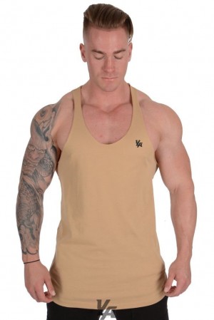 Camiseta Tirantes YoungLA Palazzo Stringers Hombre Marrones | 29JYMTKVA