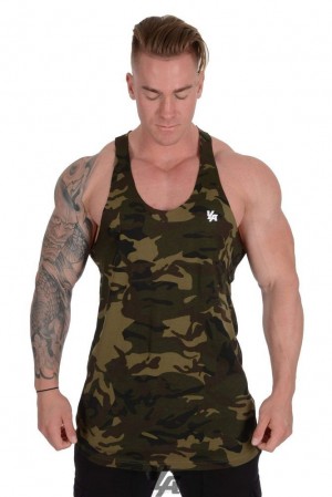 Camiseta Tirantes YoungLA Palazzo Stringers Hombre Camuflaje Verde | 87IDBESKV