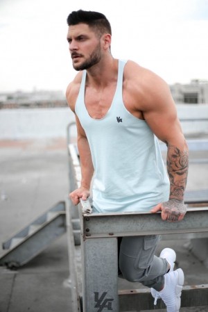 Camiseta Tirantes YoungLA Palazzo Stringers Hombre Azules | 62HVXLISK