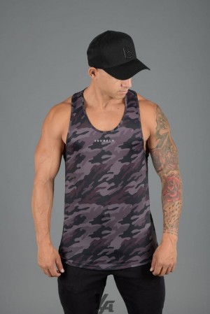 Camiseta Tirantes YoungLA Performance Line Tank Tops Hombre Camuflaje Negras | 38ECTIJHZ