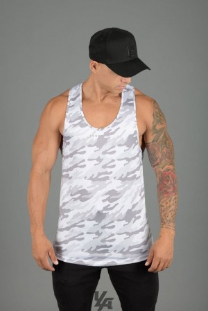 Camiseta Tirantes YoungLA Performance Line Tank Tops Hombre Camuflaje Blancas | 34OBUTRCQ