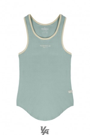 Camiseta Tirantes YoungLA Rocket Rib Tanks Hombre Verde Menta | 50ZYOSHNE