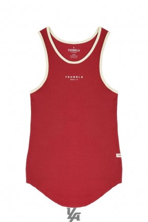 Camiseta Tirantes YoungLA Rocket Rib Tanks Hombre Rojas | 21TBOIXKW