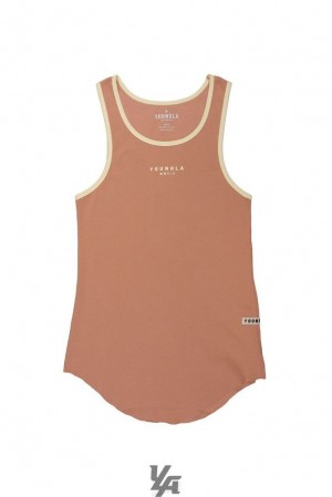 Camiseta Tirantes YoungLA Rocket Rib Tanks Hombre Salmon | 07JFTECMQ
