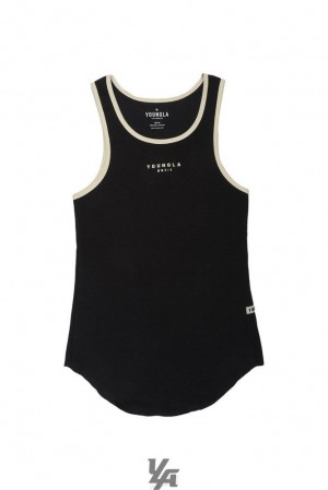 Camiseta Tirantes YoungLA Rocket Rib Tanks Hombre Negras | 87LOYDMJT