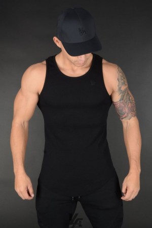 Camiseta Tirantes YoungLA Scoop Bottom Ribbed Tank Hombre Negras | 01LCEWMAR