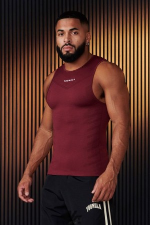 Camiseta Tirantes YoungLA Supervillain Compression Tanks Hombre Burdeos | 58XURODHY