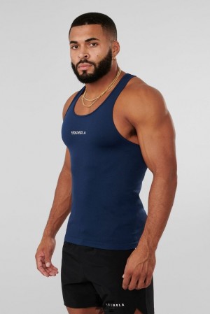 Camiseta Tirantes YoungLA Supervillain Stringers Hombre Azul Marino | 74LCOTEYQ