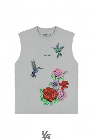 Camiseta Tirantes YoungLA The Good Life Tanks Hombre Gris | 97DPAXMBW