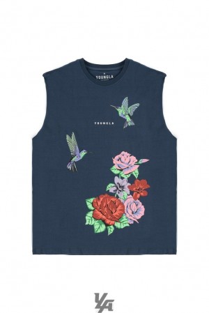 Camiseta Tirantes YoungLA The Good Life Tanks Hombre Turquesa Oscuro | 67NVFRIAT
