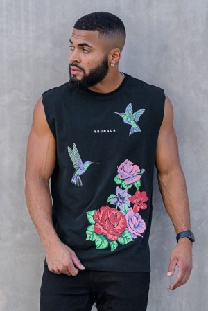 Camiseta Tirantes YoungLA The Good Life Tanks Hombre Negras | 54VSQPKOF