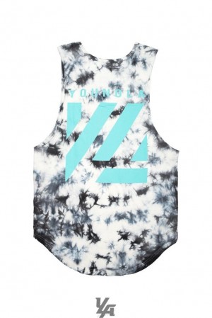 Camiseta Tirantes YoungLA Tie Dye Bloc Cut Off Tanks Hombre Rainy Days | 30TQEPWHC