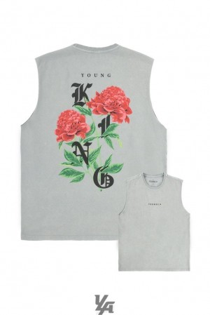 Camiseta Tirantes YoungLA Young King Tanks Hombre Gris | 01MOUVEDN