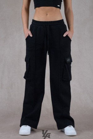 Leggins YoungLA Cargo Fleece Joggers Mujer Negras | 26BXFVZCS