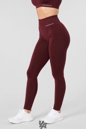 Leggins YoungLA Core Seamless Scrunch Leggings Fall 23 Mujer Burdeos | 05QDRNSBE