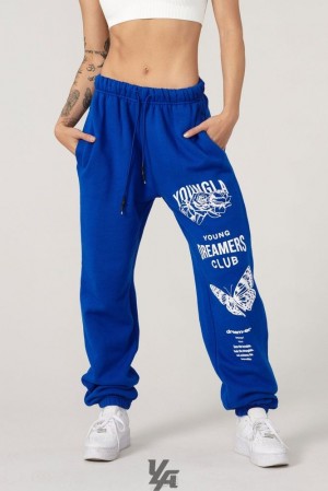 Leggins YoungLA Dreamer Joggers Mujer Azul Real Azules | 82RSJACDY