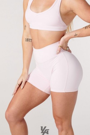 Leggins YoungLA Effortless Biker Shorts Mujer Moradas Rosas | 39UIVOSET