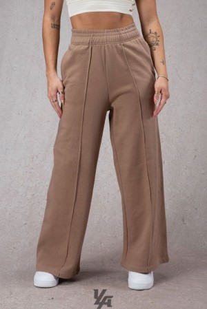 Leggins YoungLA Wide Leg Fleece Pants Mujer Marrones Claro | 82VJFIBMZ
