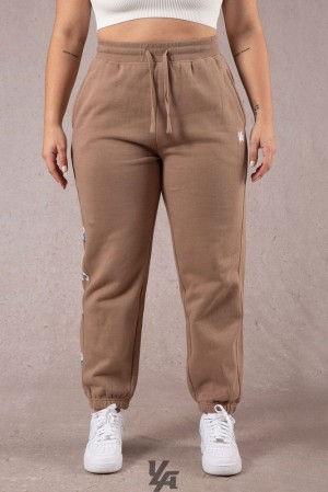 Leggins YoungLA Winter Bloom Joggers Mujer Marrones Claro | 14RTODJSX