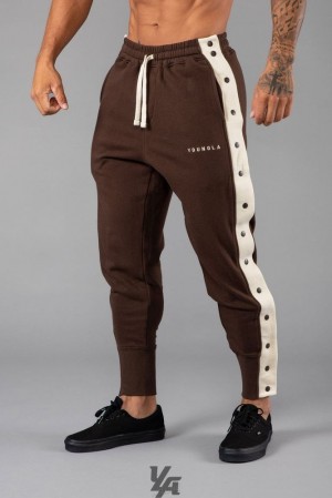 Pantalon Jogger YoungLA 90s Tear Away Joggers Hombre Marrones | 53FEKAWMD