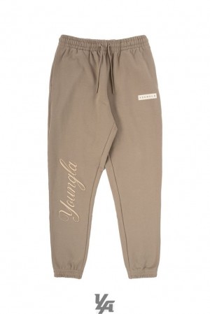 Pantalon Jogger YoungLA Autograph Joggers Hombre Kaki | 41GDMFNLY