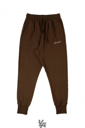 Pantalon Jogger YoungLA Cloud Joggers Hombre Chocolate Marrones | 39GSMYNDK