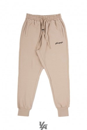 Pantalon Jogger YoungLA Cloud Joggers Hombre Beige | 83ETXKRUF