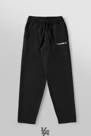 Pantalon Jogger YoungLA Knitted Joggers Hombre Negras | 47CDSQPYJ