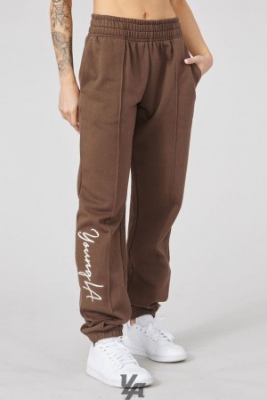 Pantalon Jogger YoungLA Script Joggers 2.0 Mujer Blancas | 57FUEZQNK