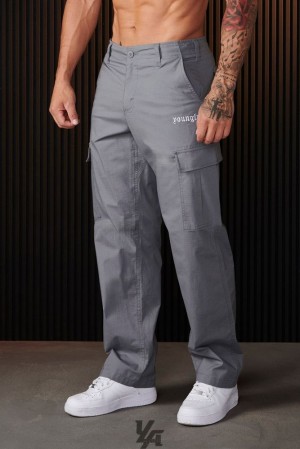 Pantalon Jogger YoungLA Trailblaze Cargos Hombre Gris | 54MGVAORE
