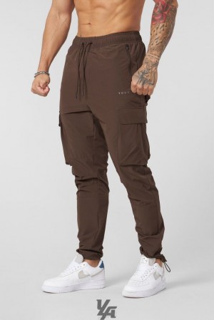 Pantalon Jogger YoungLA Travel Cargo Joggers Hombre Marrones | 90IKJFEMB