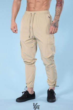 Pantalon Jogger YoungLA Travel Cargo Joggers Hombre Marrones | 83NXZEKQL