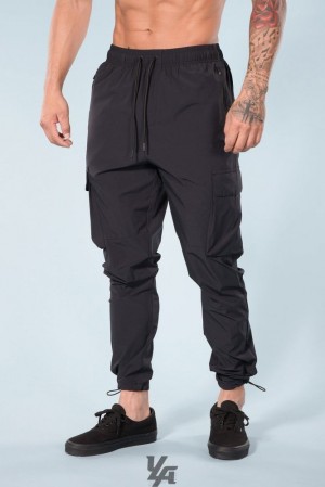 Pantalon Jogger YoungLA Travel Cargo Joggers Hombre Negras | 97KPCEHRX
