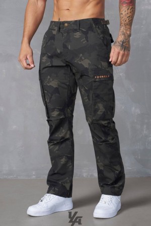 Pantalon YoungLA Camo Tactical Cargos Hombre Camuflaje Gris | 93EFOTXVI