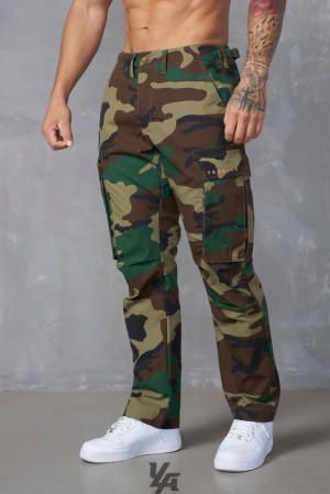Pantalon YoungLA Camo Tactical Cargos Hombre Camuflaje Verde | 06NXPIMYC