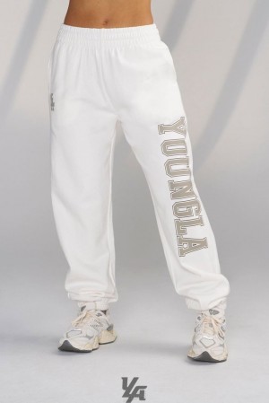 Pantalon YoungLA Campus Joggers Mujer Blancas | 98IXPBMUV