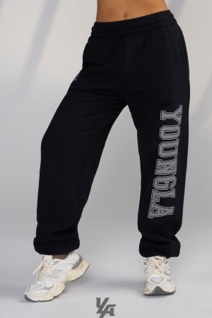 Pantalon YoungLA Campus Joggers Mujer Negras | 83DFRAZQK