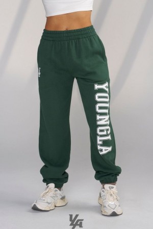 Pantalon YoungLA Campus Joggers Mujer Verde | 04HVZYIKL