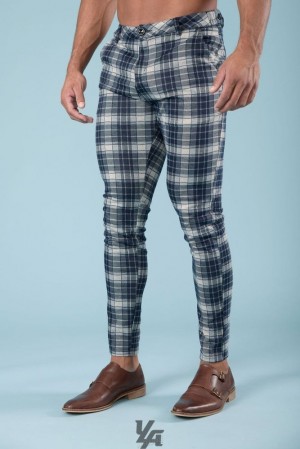 Pantalon YoungLA Dapper Dress Pants Hombre Azules | 57NSTCMIK