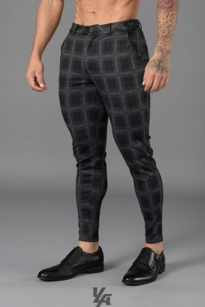 Pantalon YoungLA New Dress Pants Hombre Negras Gris | 98NCQDWRP