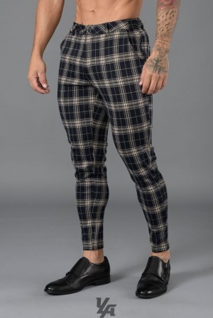 Pantalon YoungLA New Dress Pants Hombre Azul Marino Blancas | 64IZVGLKF