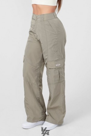 Pantalon YoungLA Retro Cargo Joggers Mujer Gris Marrones | 08ILZXGFQ