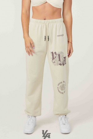 Pantalon YoungLA Rose Joggers Mujer Blancas | 73EHYUFXI