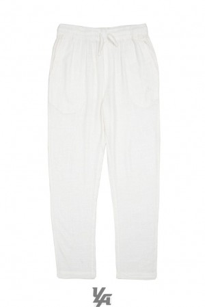 Pantalon YoungLA Simply Linen Pants Hombre Blancas | 02WOSTXIK