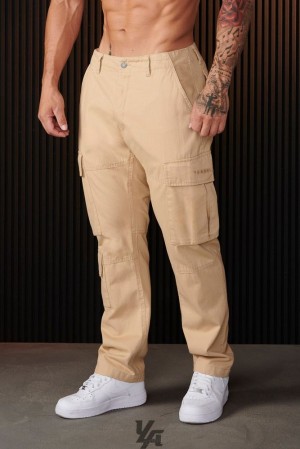 Pantalon YoungLA Suburban Twill Cargos Hombre Marrones | 14PJXQSFE
