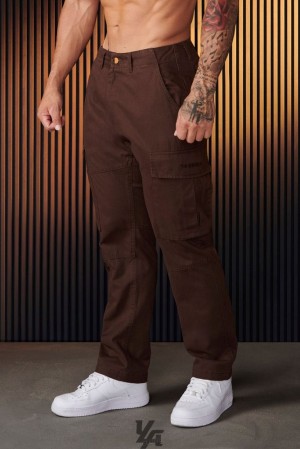 Pantalon YoungLA Suburban Twill Cargos Hombre Marrones | 67XHEKUFJ