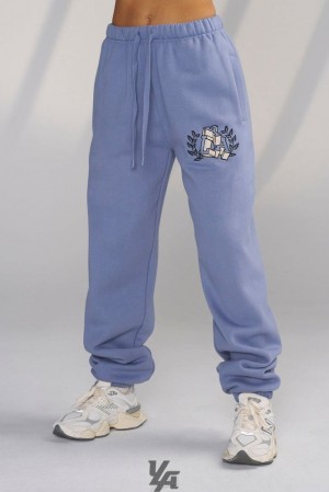 Pantalon YoungLA Teddy Jogger Mujer Azules | 31EYWMGVN