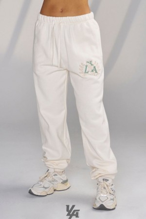 Pantalon YoungLA Teddy Jogger Mujer Coconut Milk | 63NASZMBG